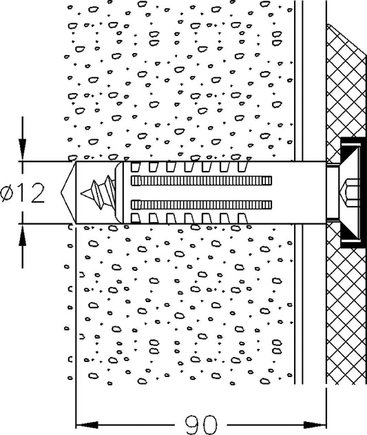 Befestigungs-Set für Wände aus Vollbaustoff passend zu Serie Cavere