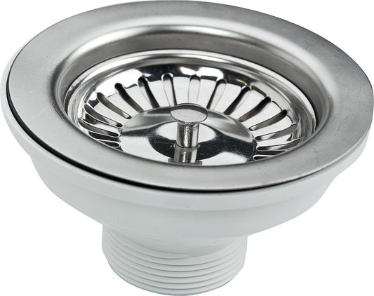 Robinet d'évier DN40, 1 1/2" x 115 mm avec crépine en acier inoxydable 83 mm