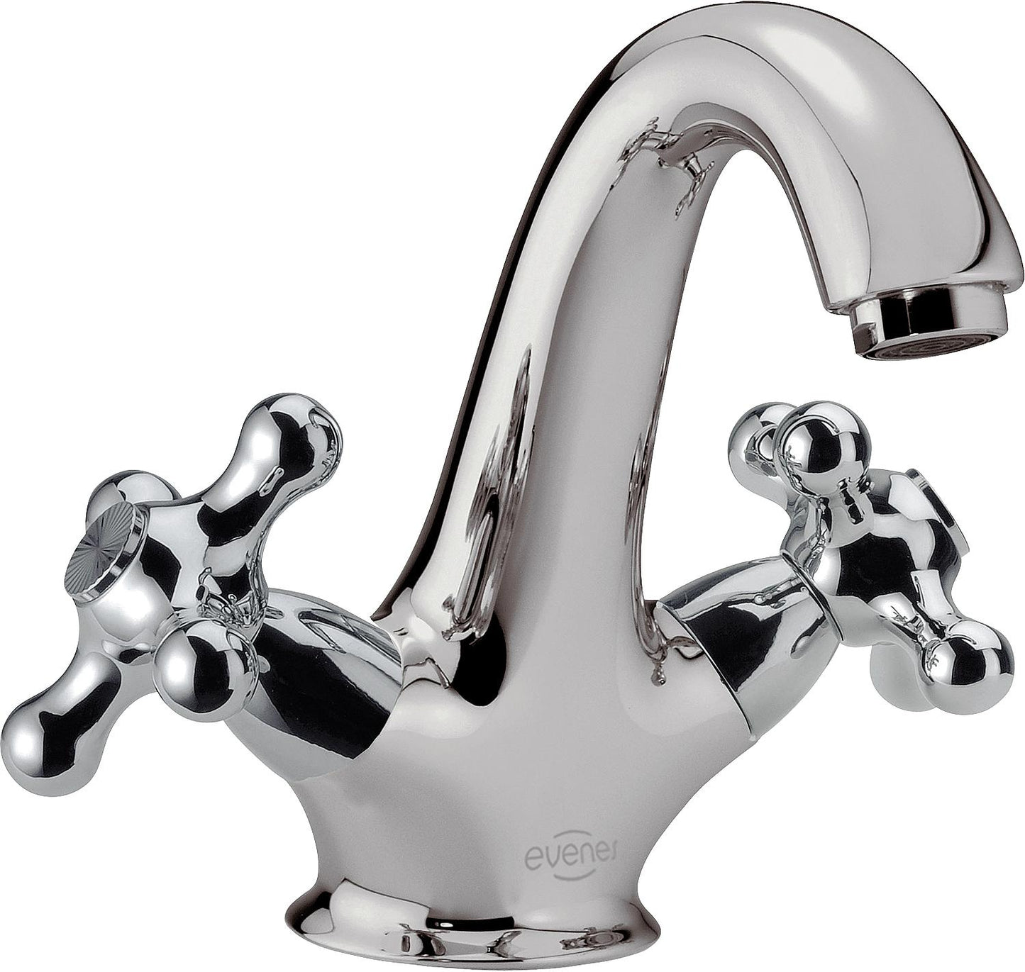 Mitigeur lavabo Retro M à 2 poignées, saillie de 130 mm, bonde clic, chromé
