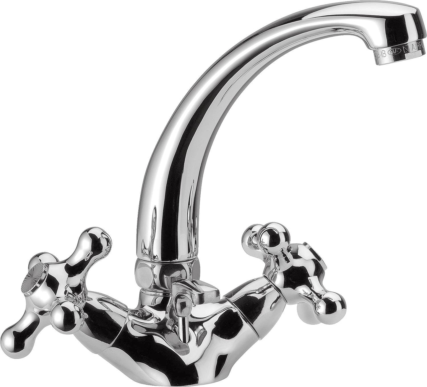 Retro L 2-handle basin mixer, 125 mm projection, chrome
