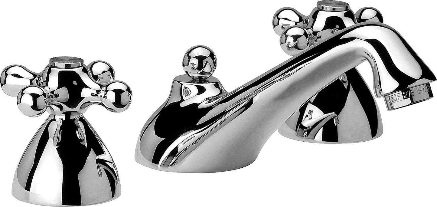 Mitigeur lavabo 3 trous 2 poignées, style rétro, saillie 140 mm, chromé