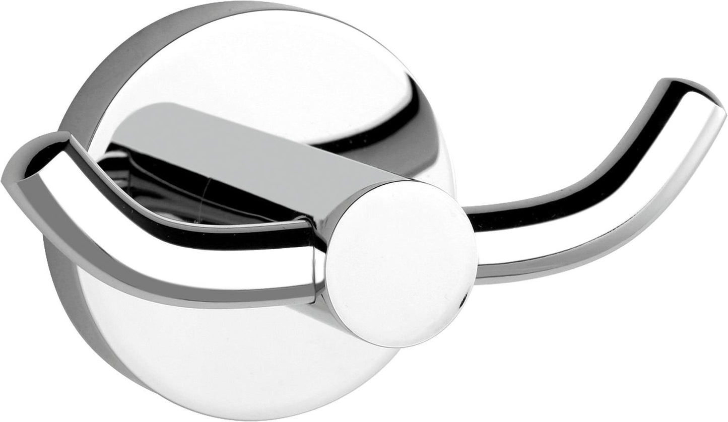 Double hook Eight, chrome-plated brass