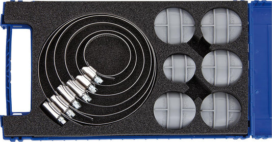 Repair kit for wastewater pipes DN40/50/75/90/110/125 including stainless steel pipe clamps, 12mm, W4