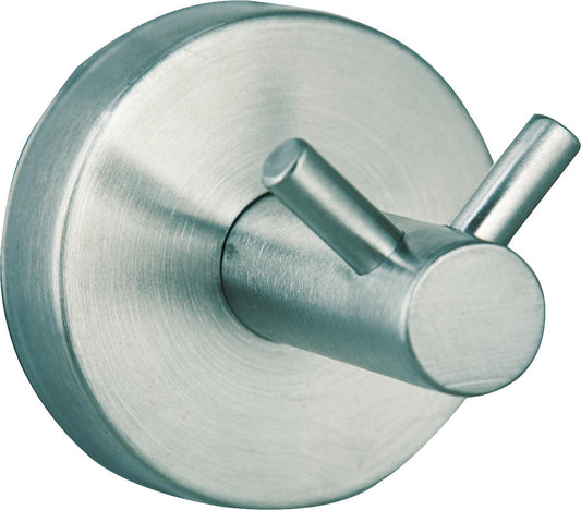 Double hook, axial, stainless steel, matt