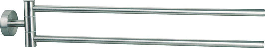 Axial two-arm towel rail, stainless steel, matt