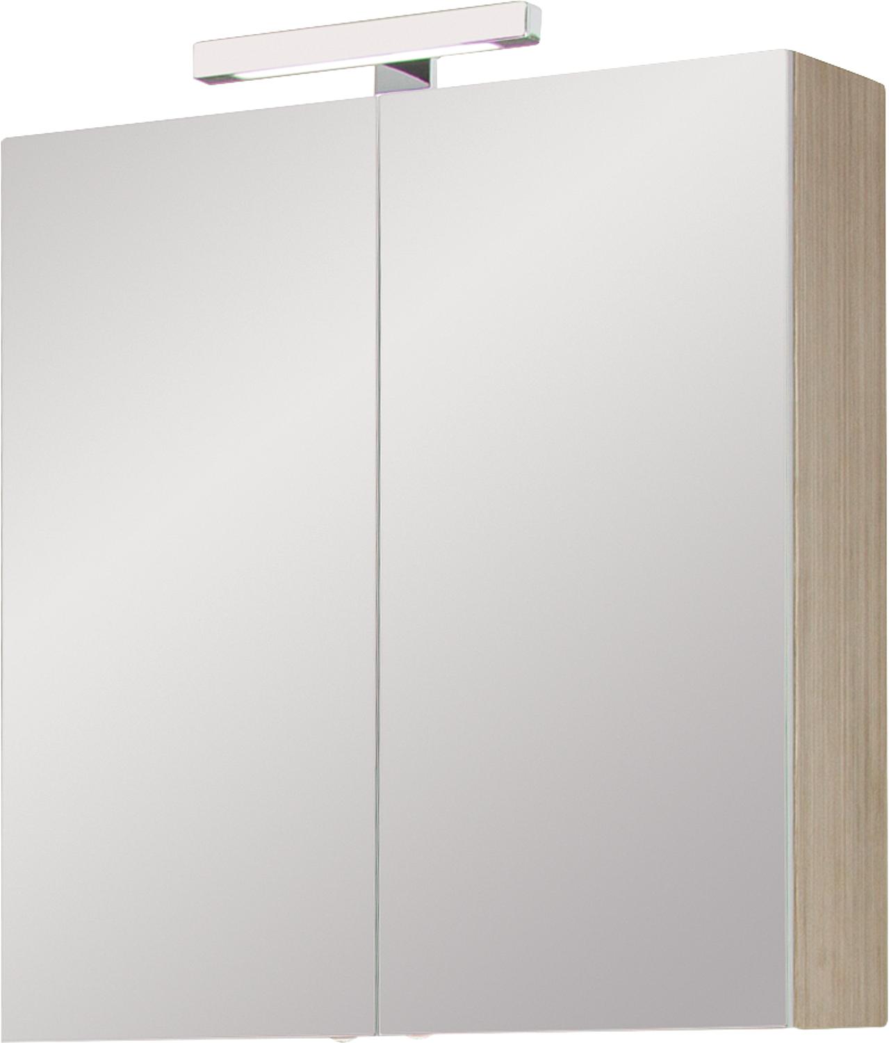 Estra mirror cabinet with LED lighting, white high gloss, 2 doors, 700x770x208mm