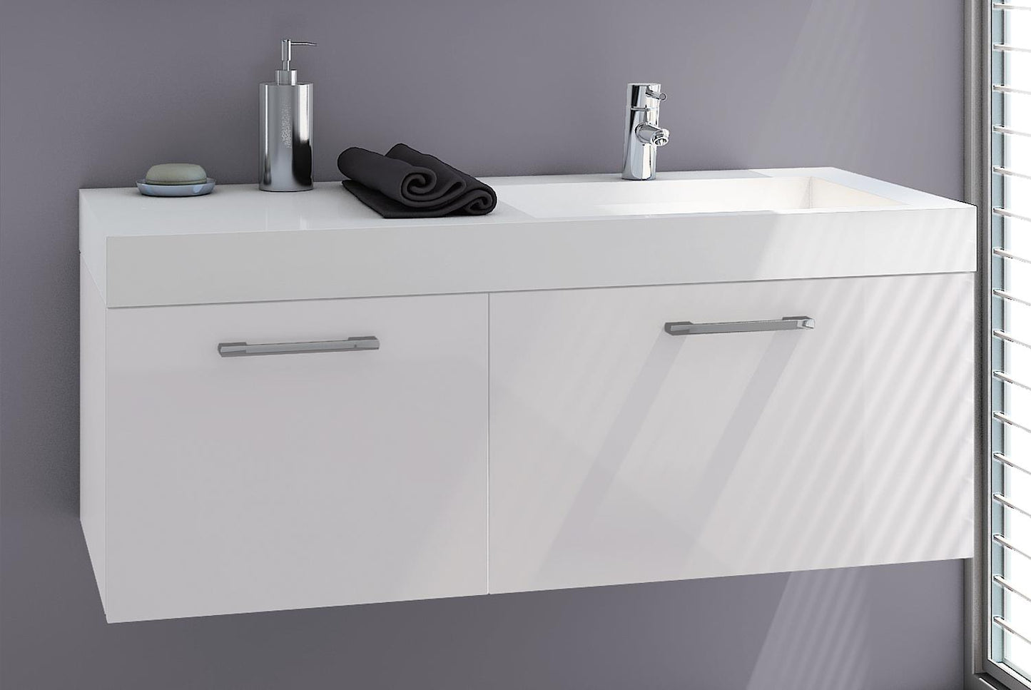 Meuble de rangement WTU+Mineral en fonte WT EMPI, chêne Thea, 2 tiroirs, 1205 x 534 x 508 mm