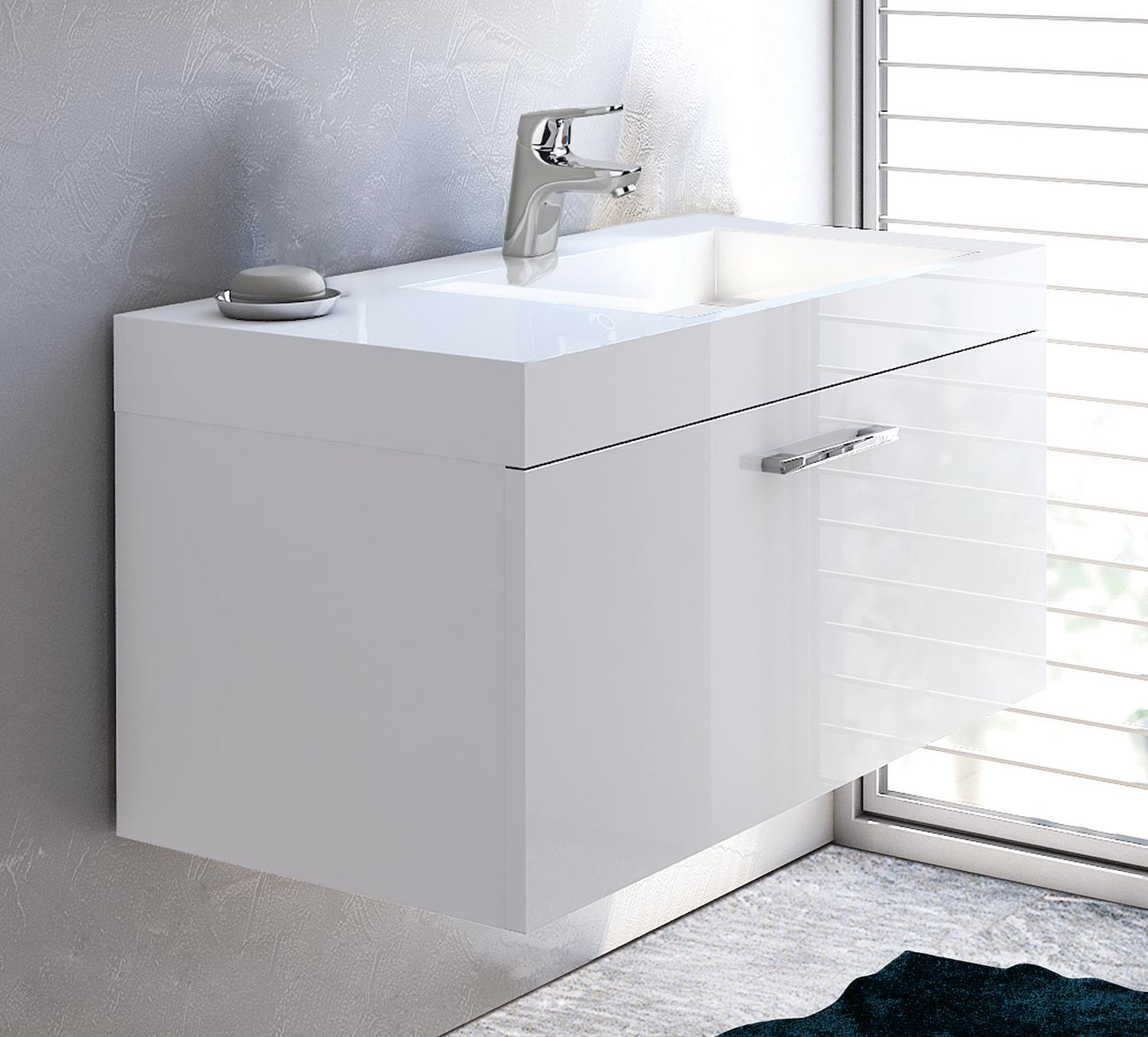 Chauffe-eau en fonte minérale WTU+ELISA, chêne Thea, 1 tiroir, 905 x 534 x 505 mm