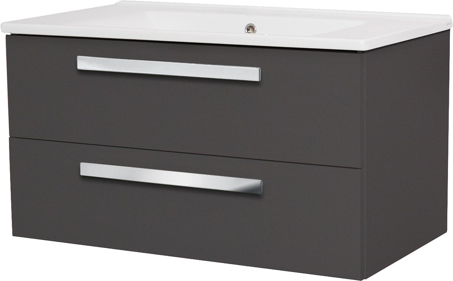 WTU+Ceramic WT EDIA, graphite high gloss, 2 drawers, 853x466x455mm