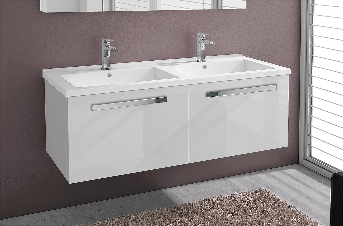 WTU+Mineral cast iron washbasin EBLI, Thea oak, 2 drawers, 1210x494x510mm