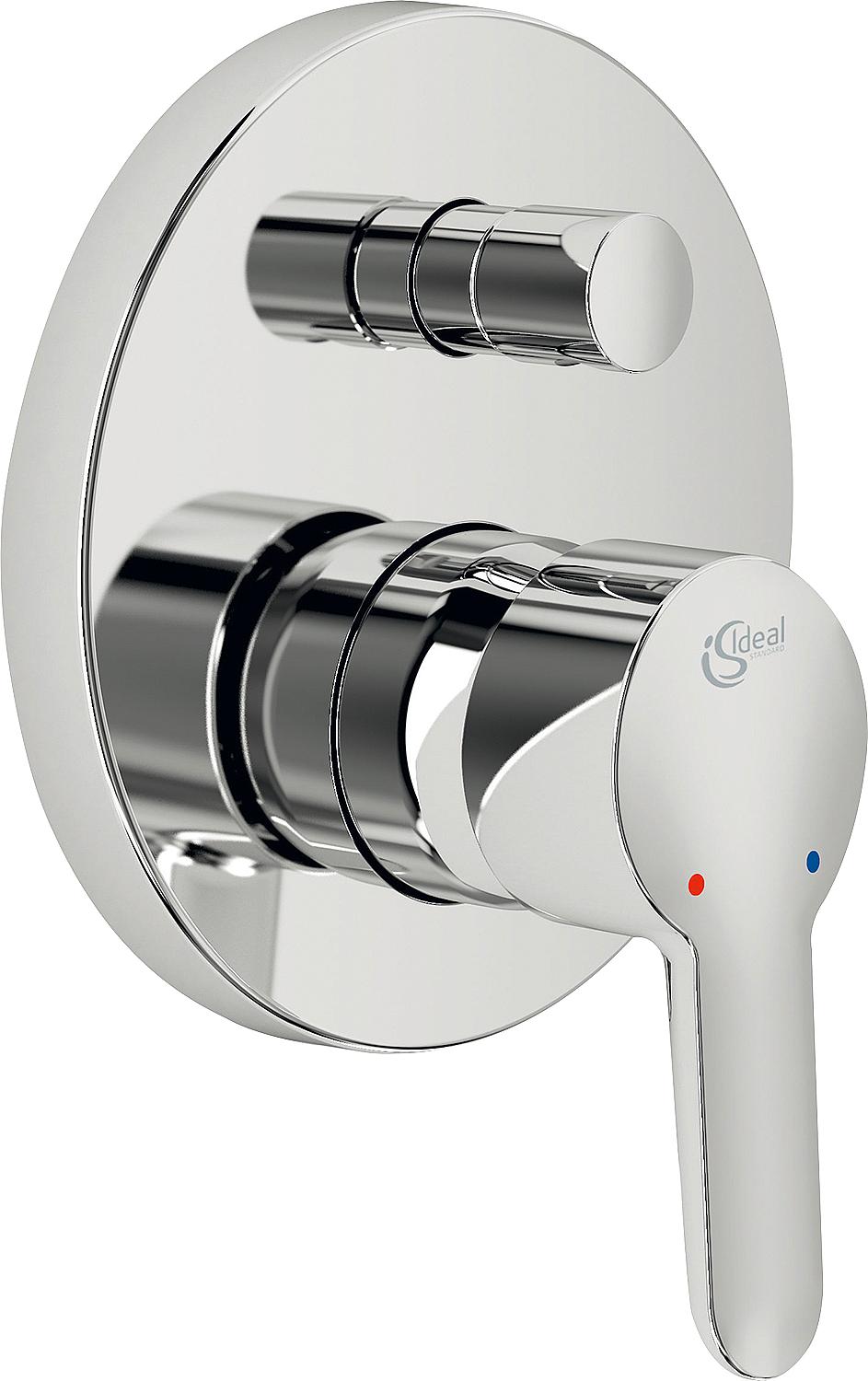 Concealed bath mixer Ideal Standard Connect Blue rosette Ø 163 mm chrome