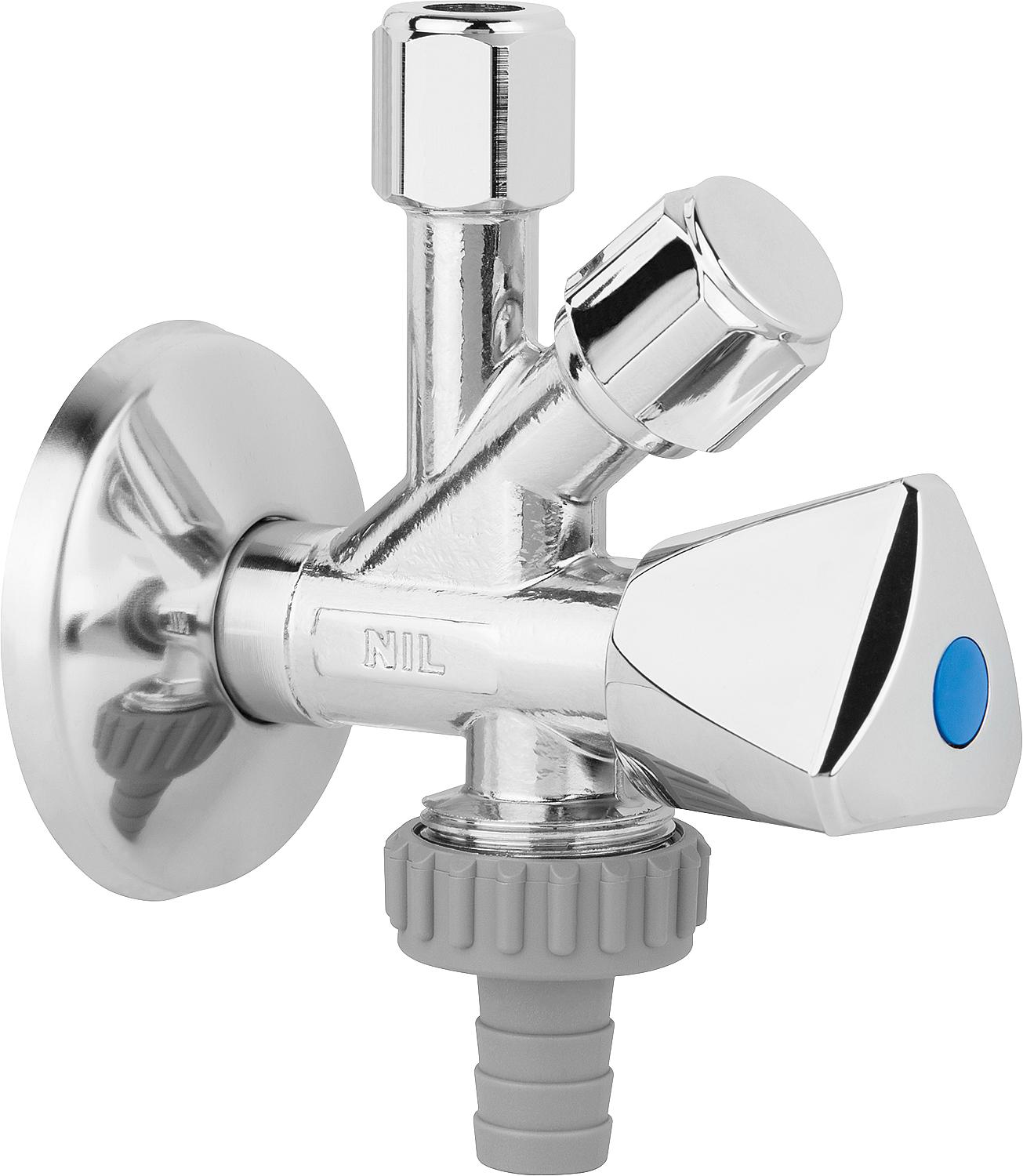 Kombi-Eckventile, Messing verchromt