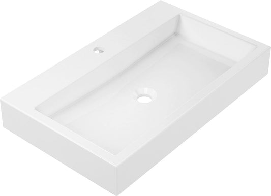 Lavabo JULIA L x H x P : 700 x 100 x 420 mm, blanc minéral coulé