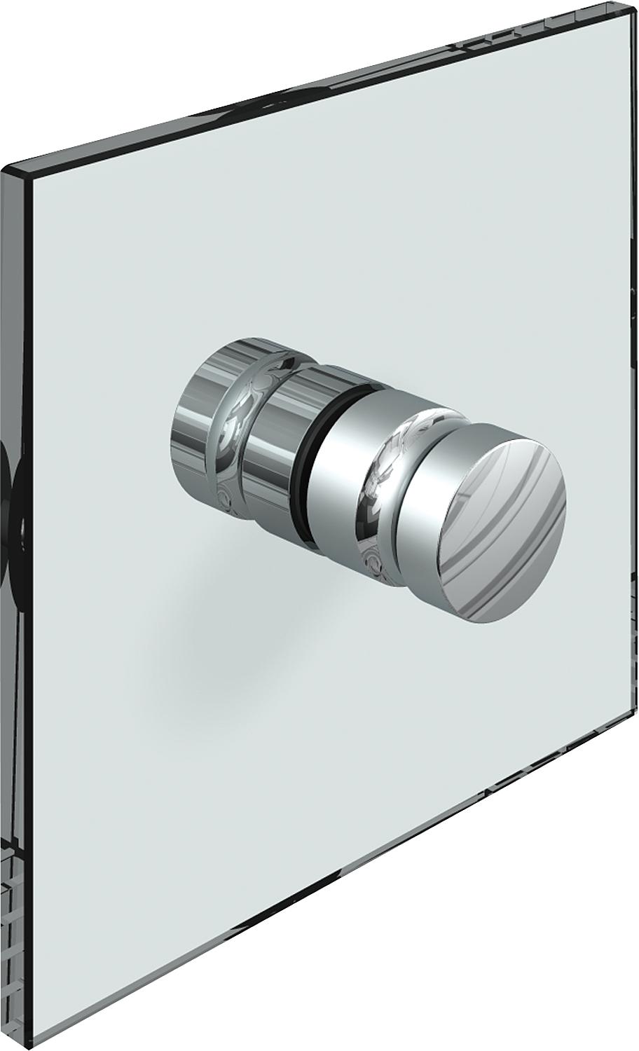 Poignée de porte en verre, double face, finition chromée polie, diamètre du verre 12 mm, épaisseur 6-12 mm
