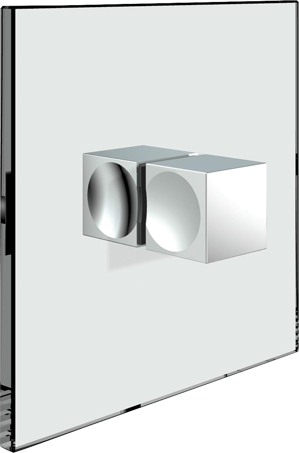 Poignée de porte carrée en verre, double face, finition chromée polie, diamètre du verre 14 mm, épaisseur 6-10 mm