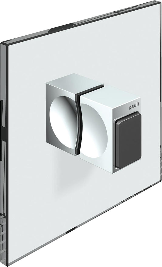 Glass door handle, double-sided, with rubber seal, chrome-plated, for glass drilling: 14 mm, thickness 6-10 mm