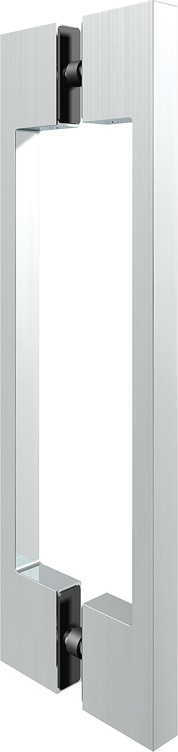 Glass door handle, double-sided, polished chrome finish, glass drilling 2x 10mm, thickness 6-10mm