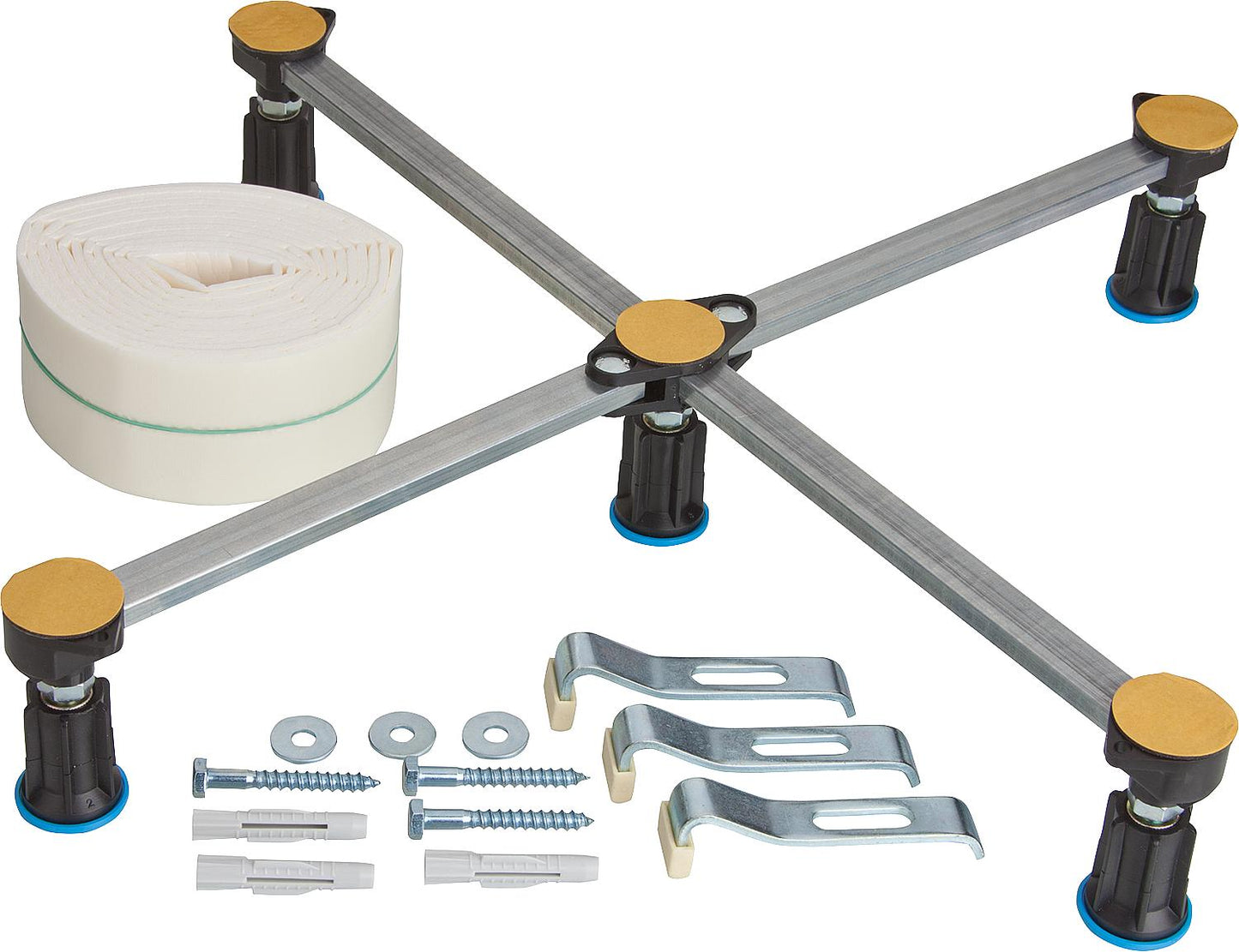 Shower tray feet set R5 Mini incl. tray edge clamps, insulation and protective tape