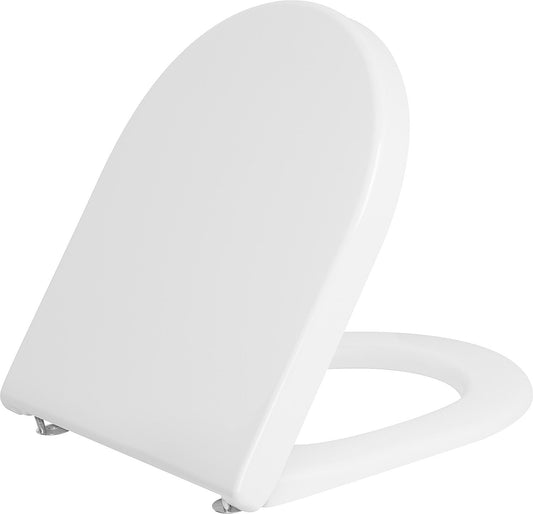 Abattant de toilette Duravit Starck 3 Standard, blanc, avec charnières en acier inoxydable, L x H x P : 380 x 30 x 383 mm