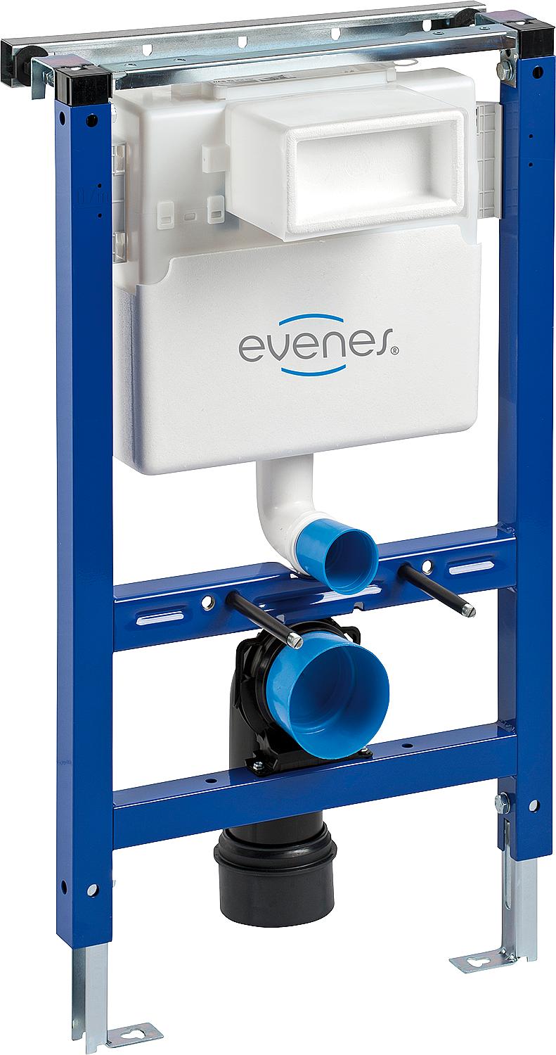 Élément WC Evenes XS 820 mm, réservoir encastré 187 mm, commande par le haut/l'avant