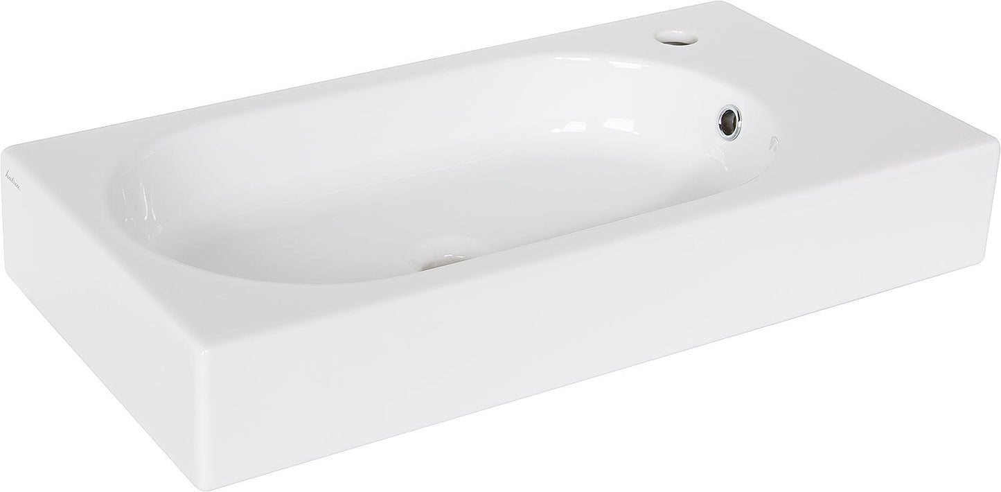 Washbasin AREA WxHxD: 700x110x350 mm 1 tap hole ceramic white