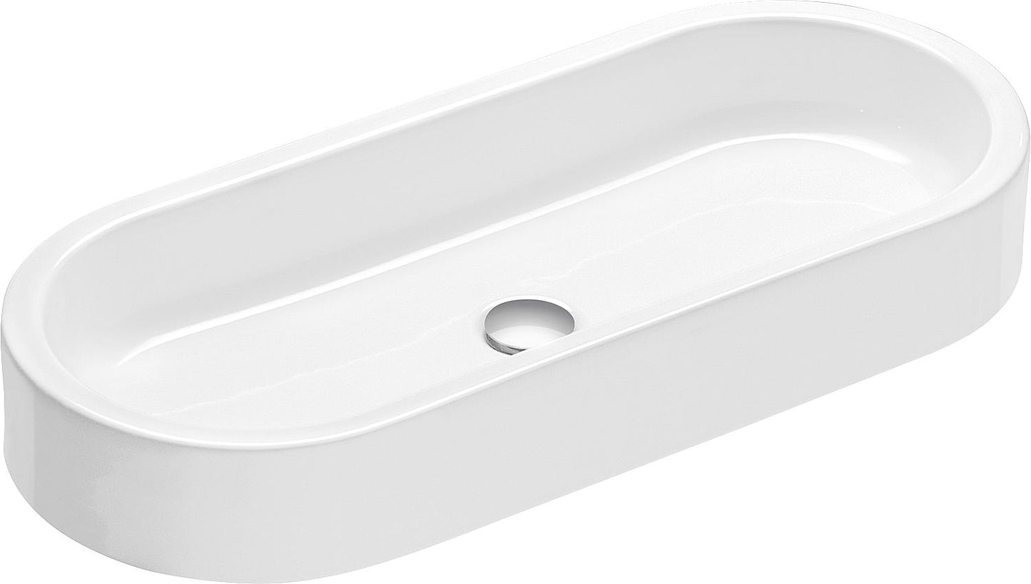 Countertop washbasin AREA WxHxD: 800x110x350 mm ceramic white