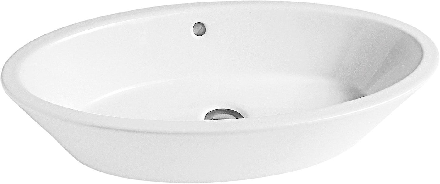 Vasque à poser HAPPY HOUR L x H x P : 700 x 140 x 400 mm Céramique blanche