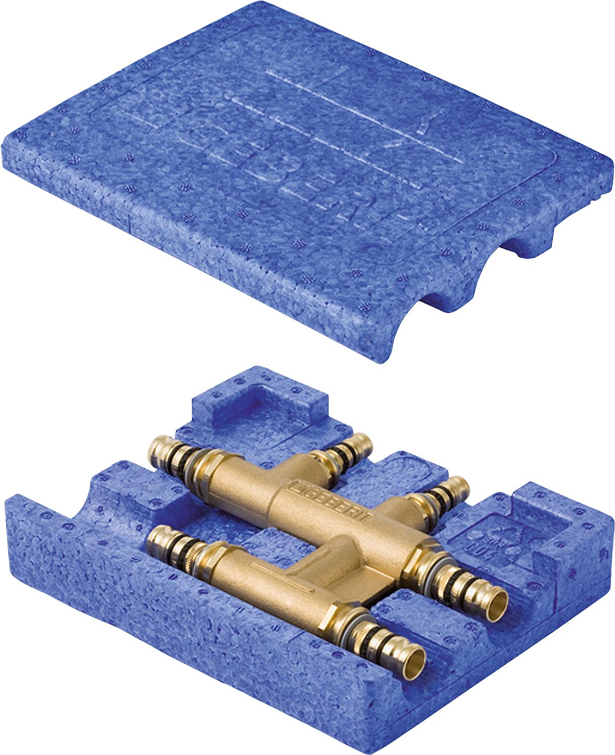 Mepla crossover T-piece with insulation box, 26mm-20mm-26mm