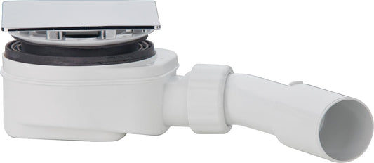 Bonde de receveur de douche avec tuyau d'évacuation 50/40, couvercle carré en ABS 120 mm