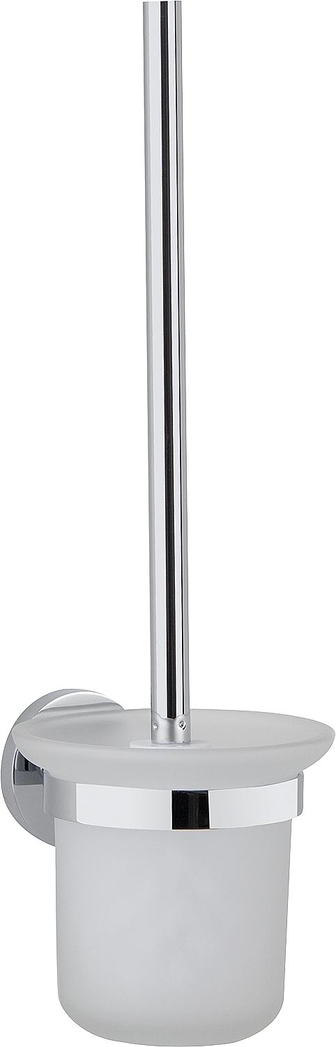 Rumba toilet brush set with wall bracket, chrome-plated brass
