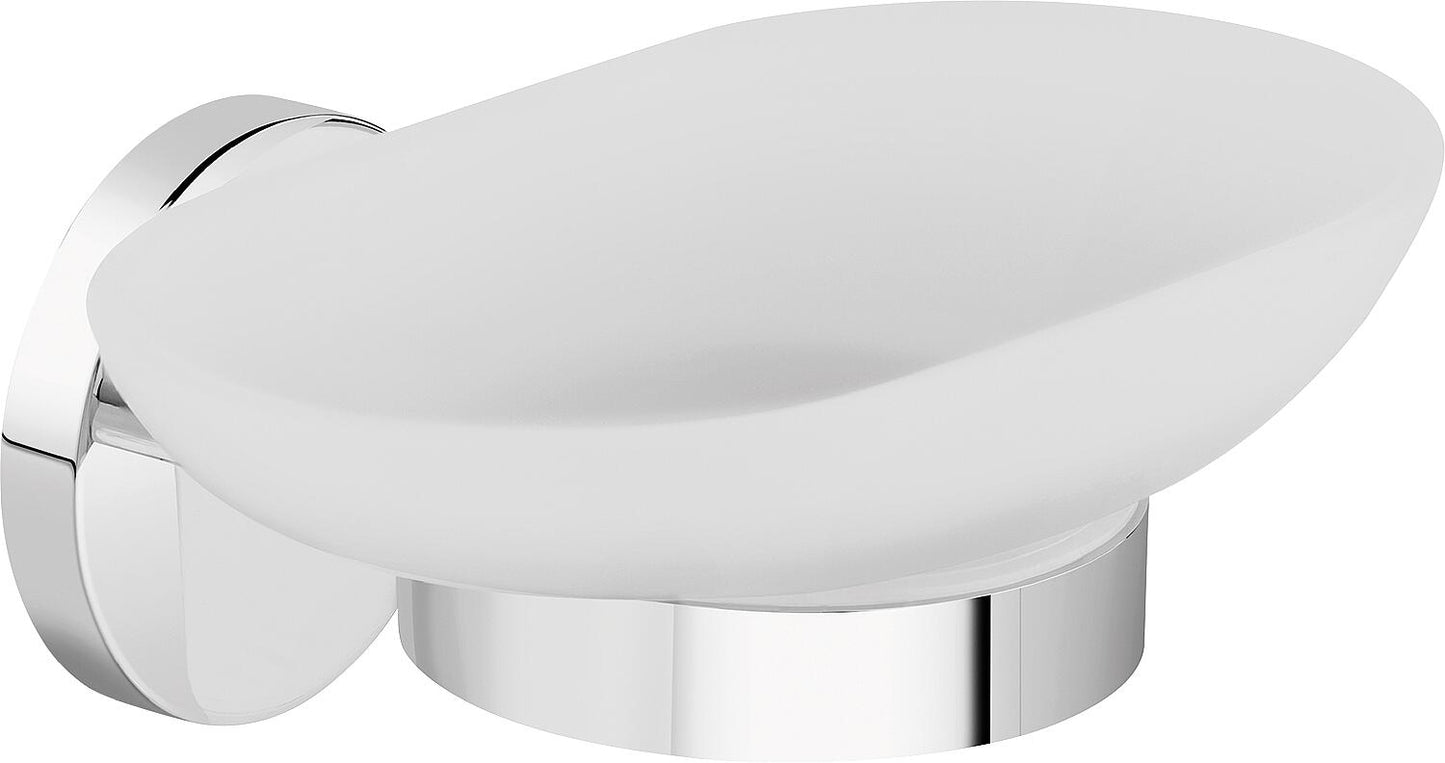 Rumba soap dish with wall bracket, chrome-plated brass
