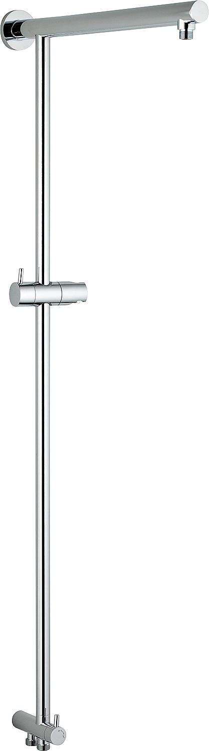 Brause-System mit Brausegleiter und Umsteller, Höhe 1039 mm, Ausladung 440 mm verchromt