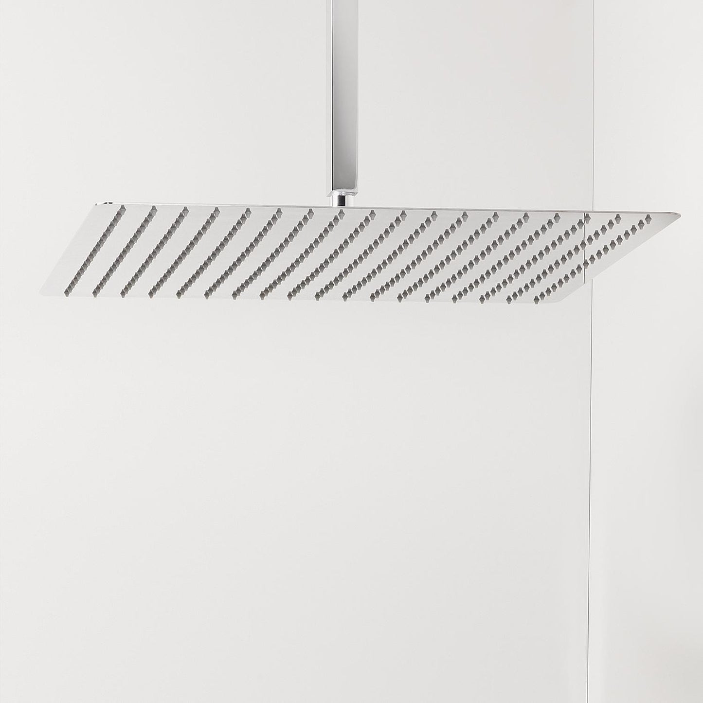 Rumba 1 shower head, spray pattern, 200x200 mm, polished stainless steel, square