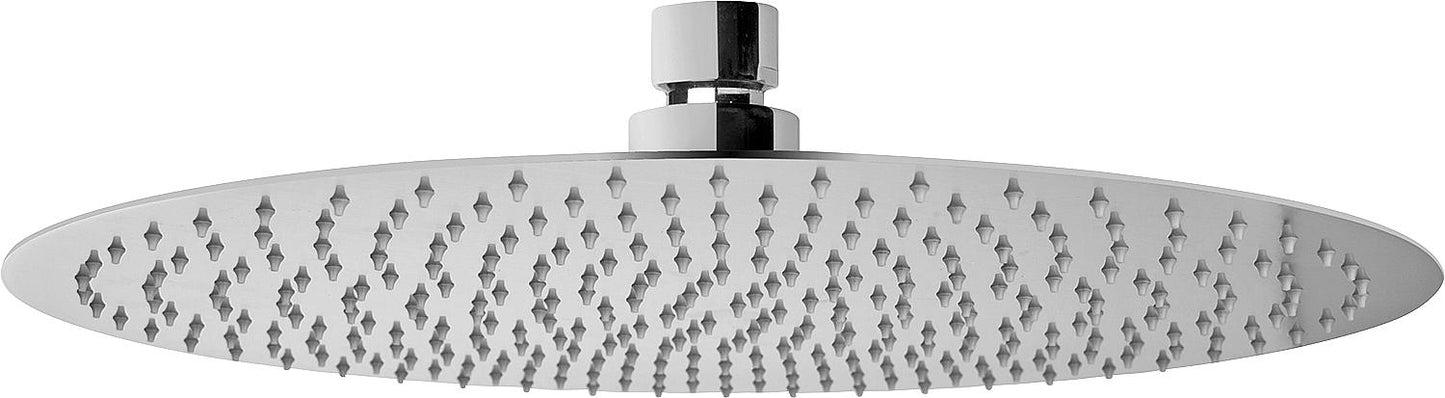 Rumba 1 shower head, spray pattern, Ø 200 mm, brushed stainless steel, round