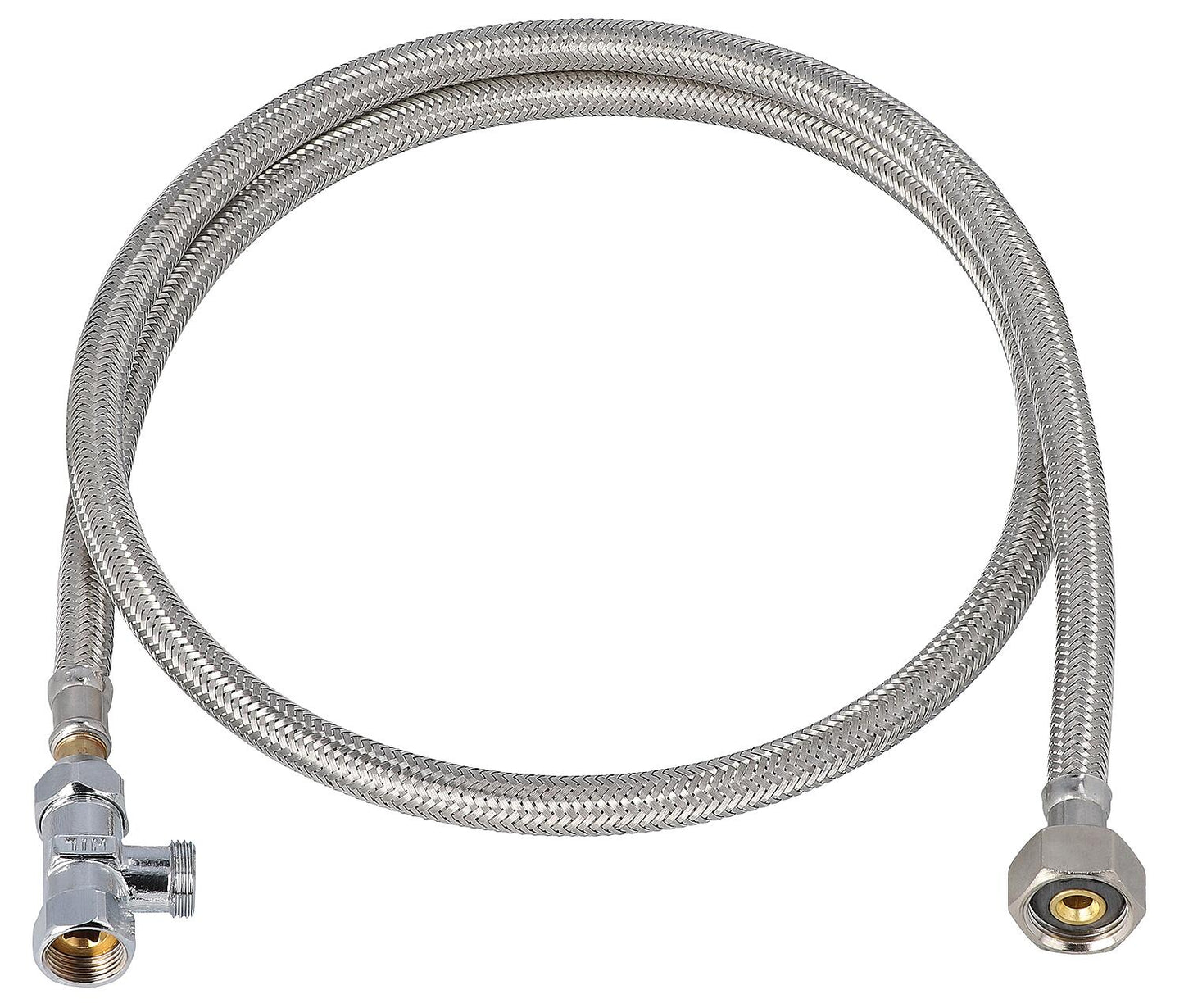 Kit de raccordement pour raccordement d'eau dissimulé, pour le montage ViClean L, composé d'un tuyau flexible et d'un raccord en T.