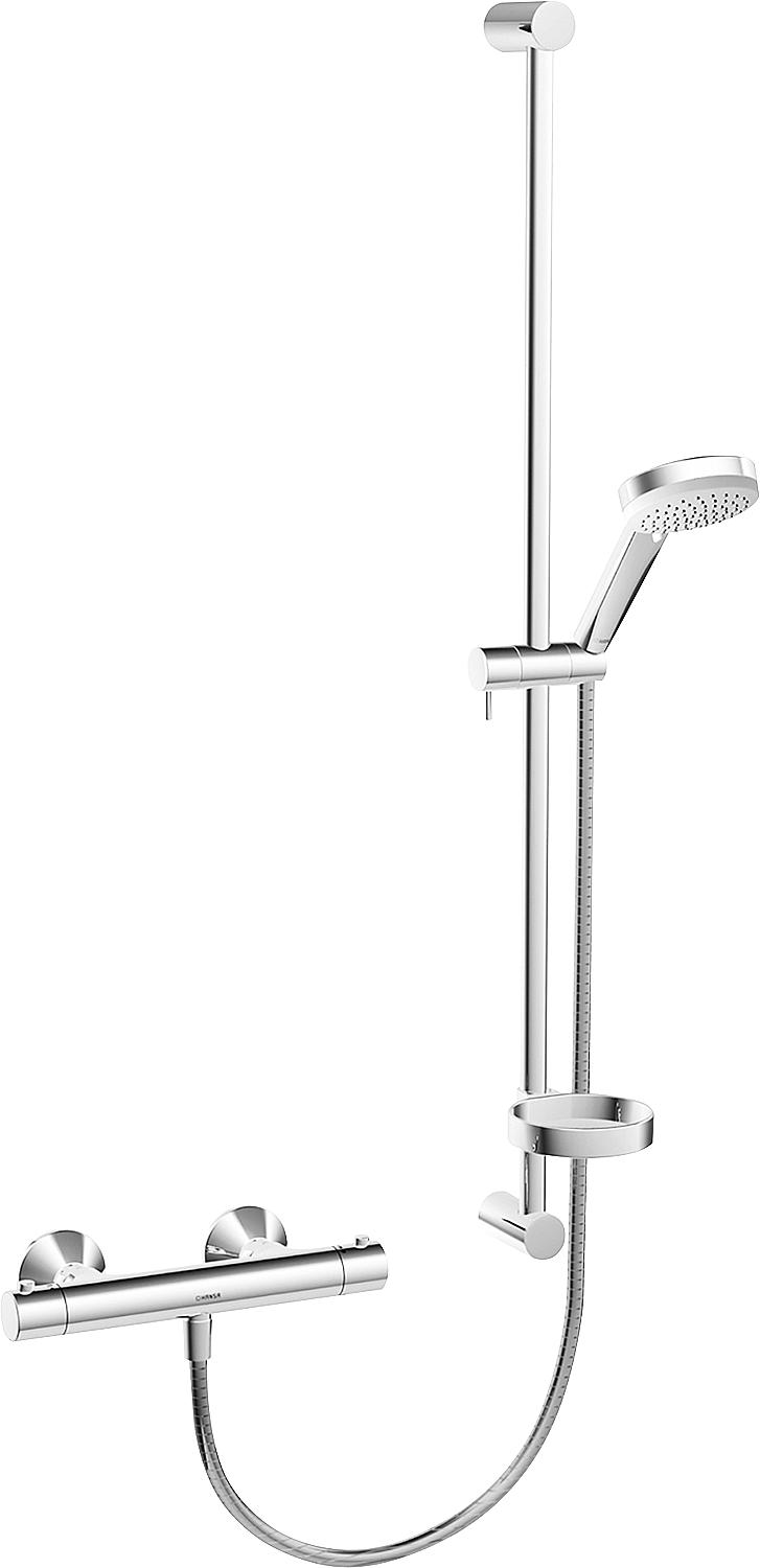 Hansa Hansaunita shower set, 900 mm shower rail, 100 mm hand shower + thermostat, chrome