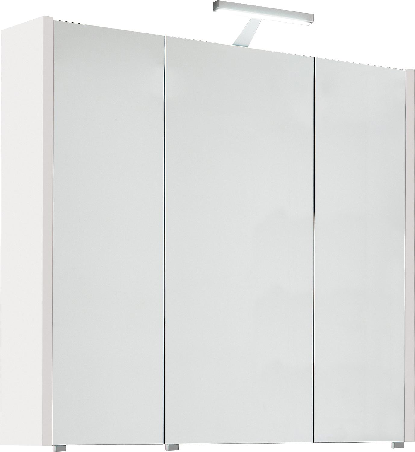 Mirror cabinet with lighting, anthracite high gloss, 3 doors, 850x750x188mm