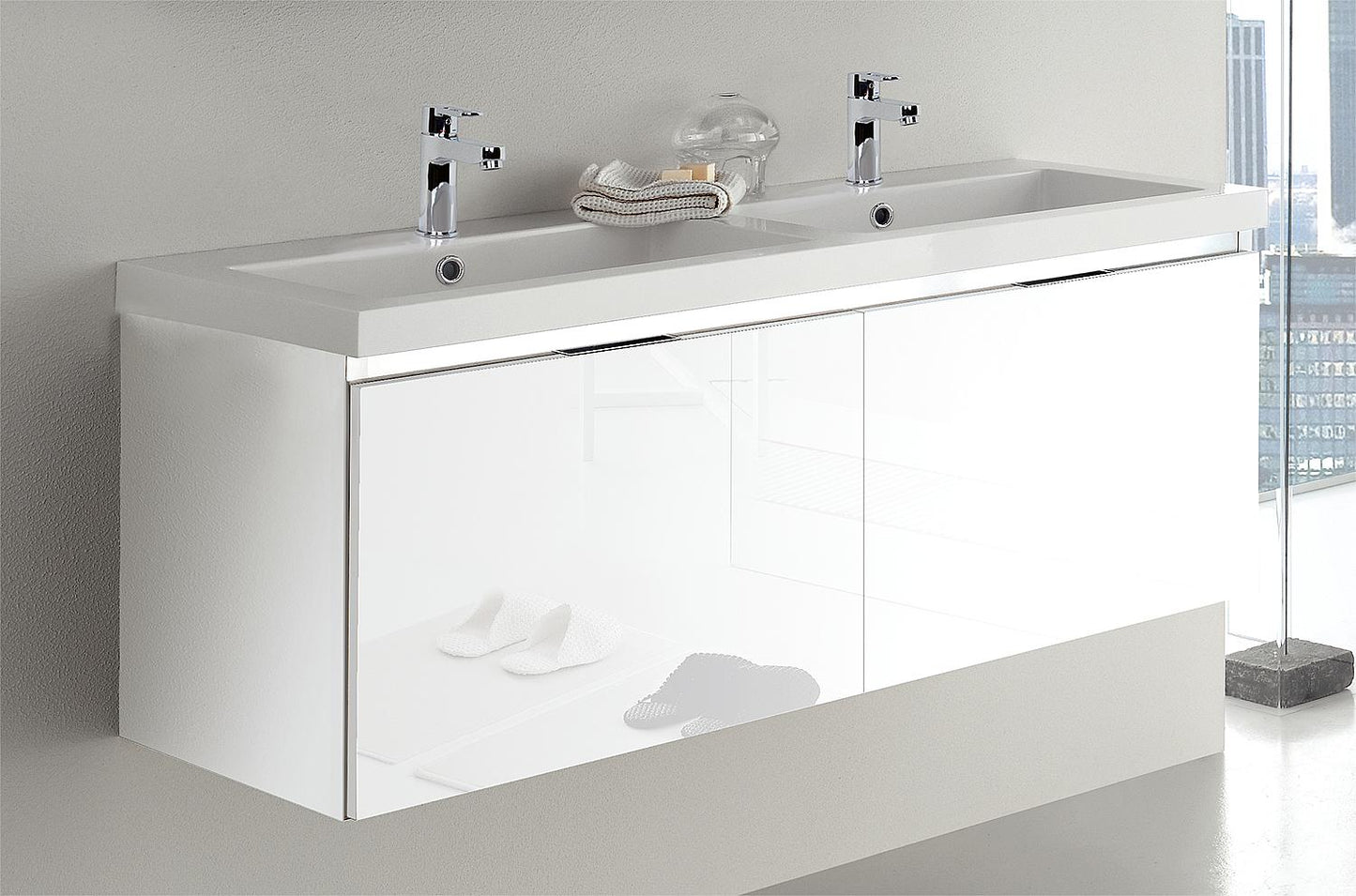 WTU+Mineralguss-WT EPIC anthrazit Hochglanz 2 Auszüge 1210x580x510mm