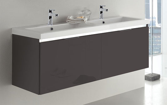 Chauffe-eau WTU+Mineral en fonte EPIC anthracite brillant, 2 tiroirs, 1210 x 580 x 510 mm