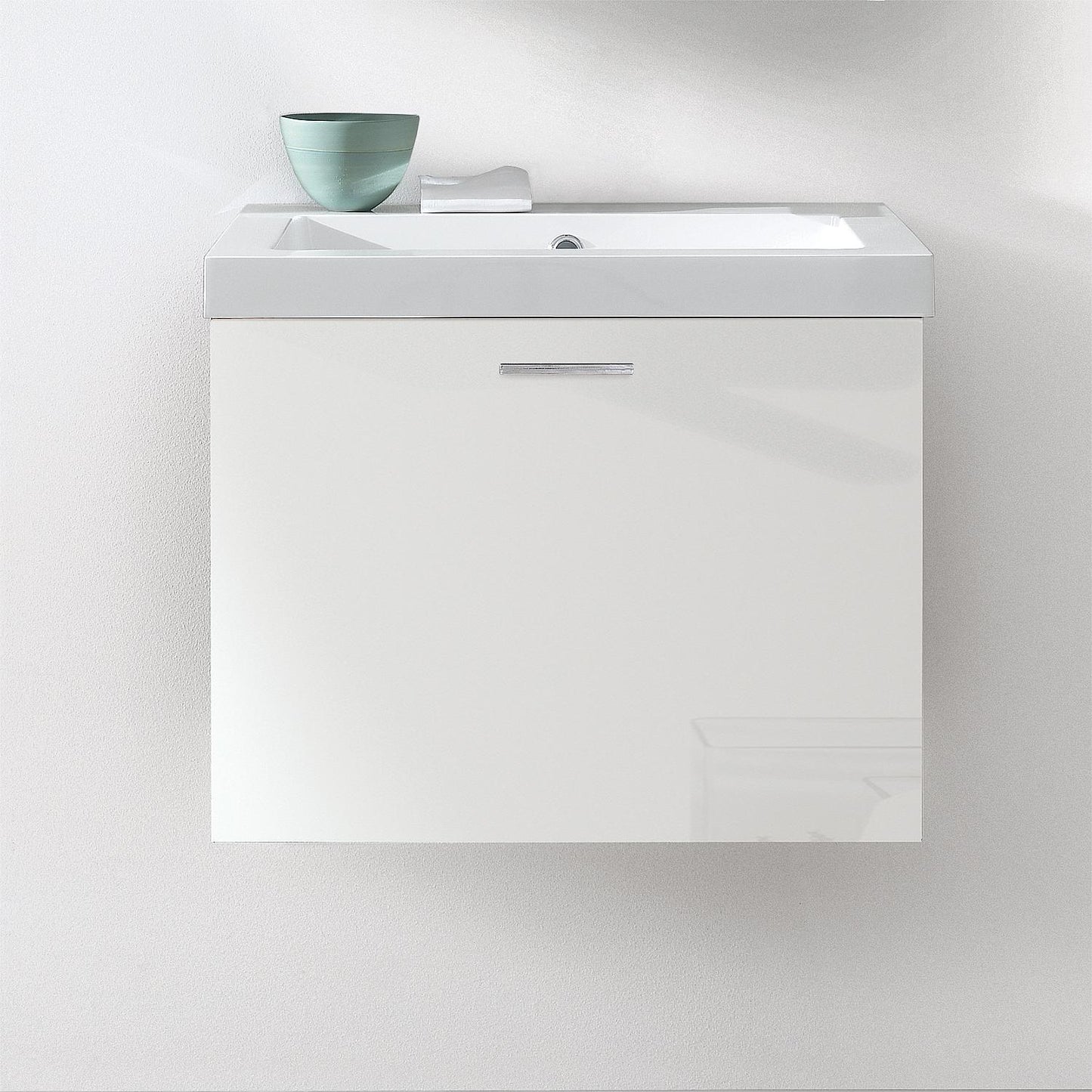 WTU+Mineral cast water heater EKRY white high gloss 1 drawer 610x550x510mm