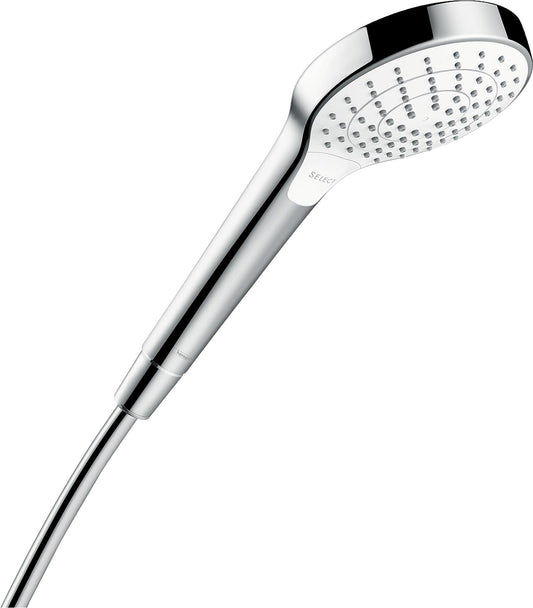 Hansgrohe Croma Select S Vario hand shower, 4 spray patterns, Ø 100 mm, white/chrome