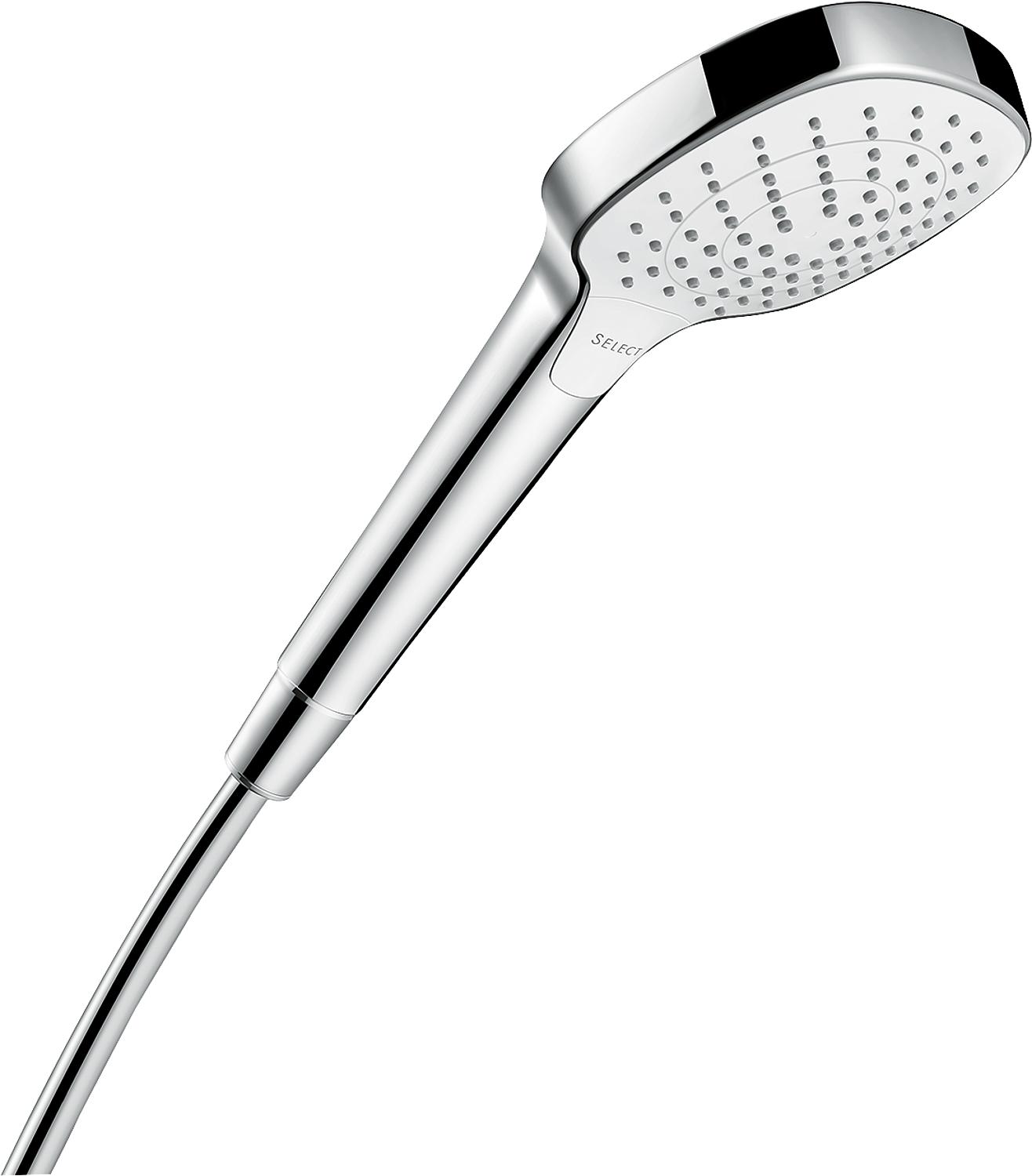 Hansgrohe Croma Select E Vario hand shower, 3 spray patterns, Ø 110 mm, white/chrome