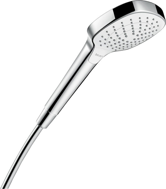 Hansgrohe Croma Select E Vario hand shower, 3 spray patterns, Ø 110 mm, white/chrome