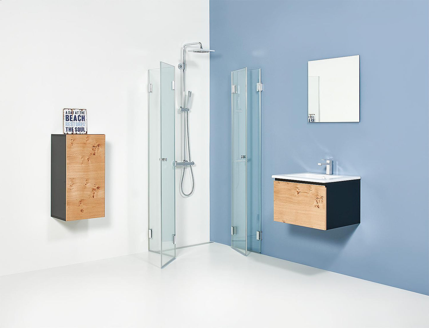 Eck-Duschkabine Farfalla, 2 Falttüren, 2-teilig