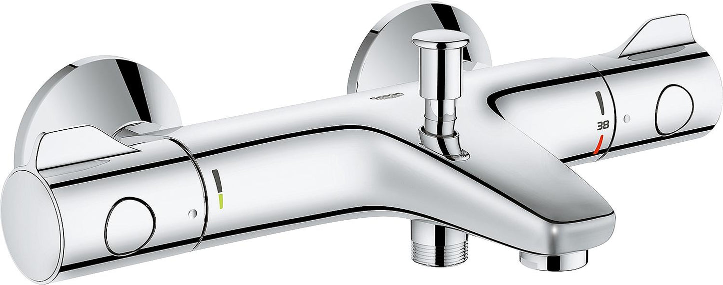 Grohe Grohtherm 800 surface-mounted bath thermostat, 168 mm projection, chrome