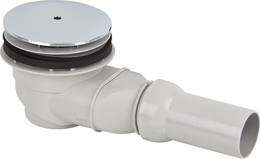 Bonde de douche 823/90W, sortie horizontale, plaque de recouvrement chromée