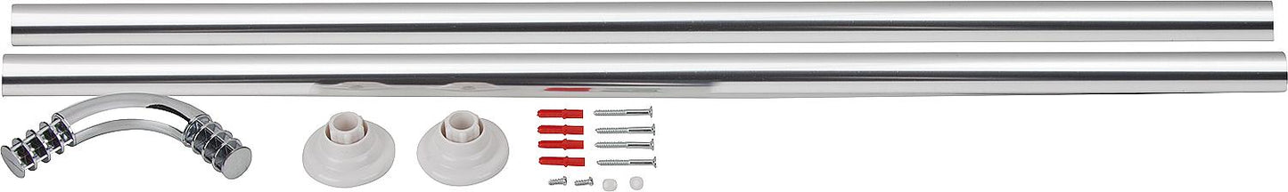 ESOM angle bar 25 mm chrome 900x900 mm can be shortened