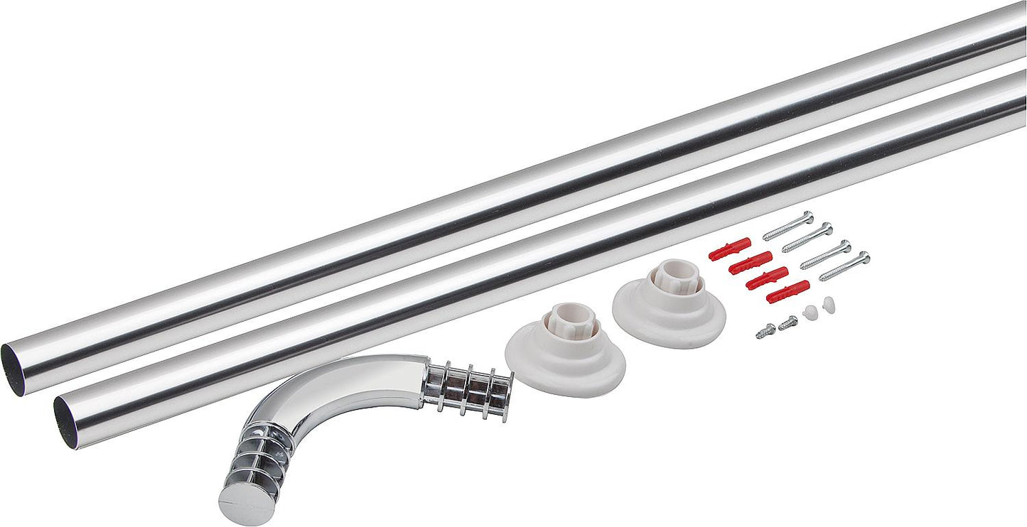 ESOM angle bar 25 mm chrome 900x900 mm can be shortened