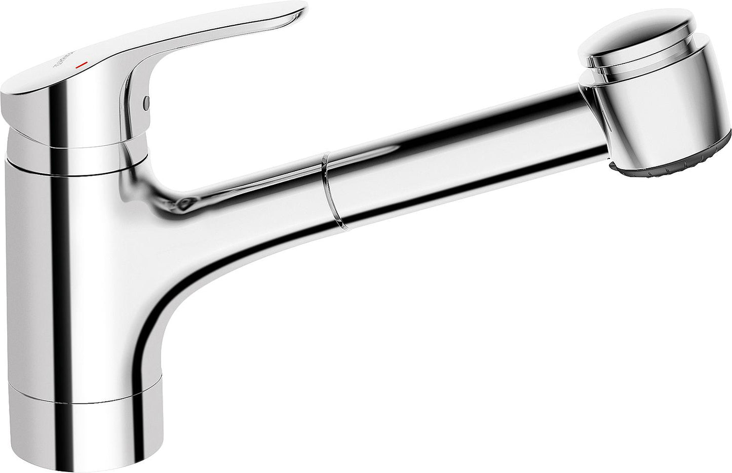 Hansa Hansamix kitchen mixer tap with pull-out spray head, 235 mm projection, chrome