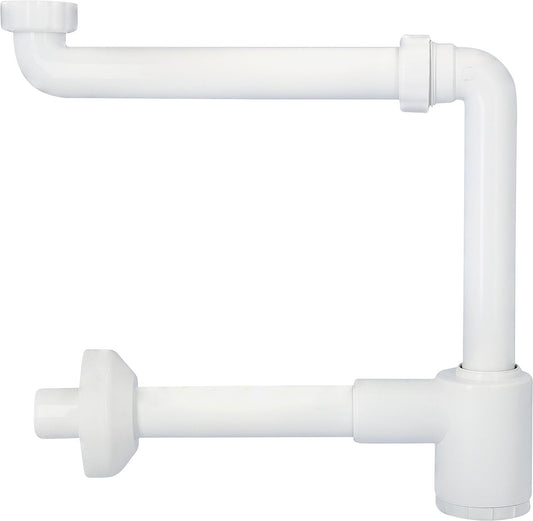 Siphon compact 1 1/4" x 32 mm avec rosace